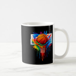 Caneca De Café Esboço Colorido Arco-íris Cores Salpico Aro Rede E