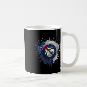 Caneca De Café Esboço Com Bandeira de Belize