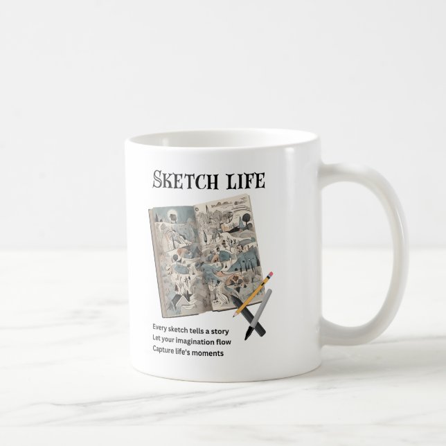 Caneca De Café Esboço da vida (Direita)