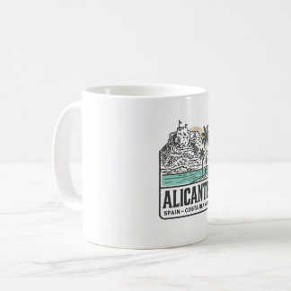 Caneca De Café Esboço de Alicante Castelo de Santa Bárbara Costa
