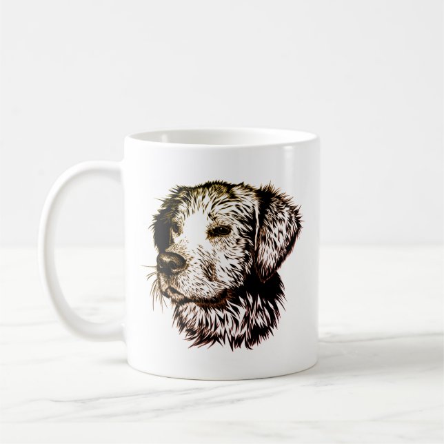 Caneca De Café Esboço de Cachorrinho Marrom (Esquerda)