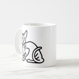 Caneca De Café Esboço de gato esfinge