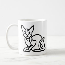 Caneca De Café Esboço de gato esfinge