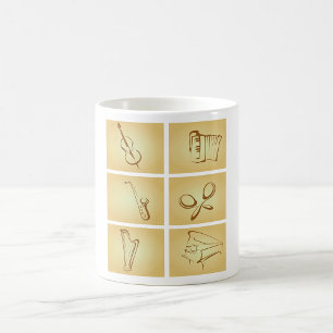 Caneca De Café Esboço de Instrumentos Musicais