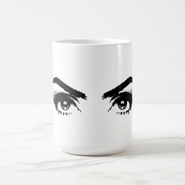Caneca De Café Esboço de Sobrancelhas Femininas (Centro)