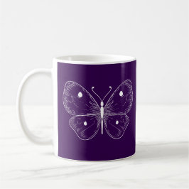 Caneca De Café Esboço Delicado Borboleta