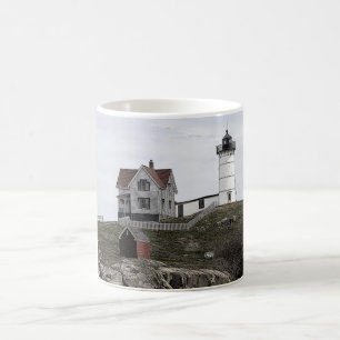 Caneca De Café Esboço do farol do Nubble