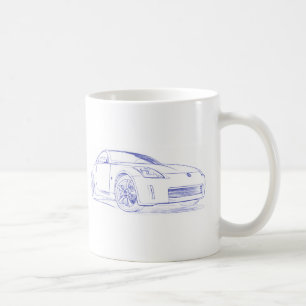 Caneca De Café Esboço do Nis 350Z