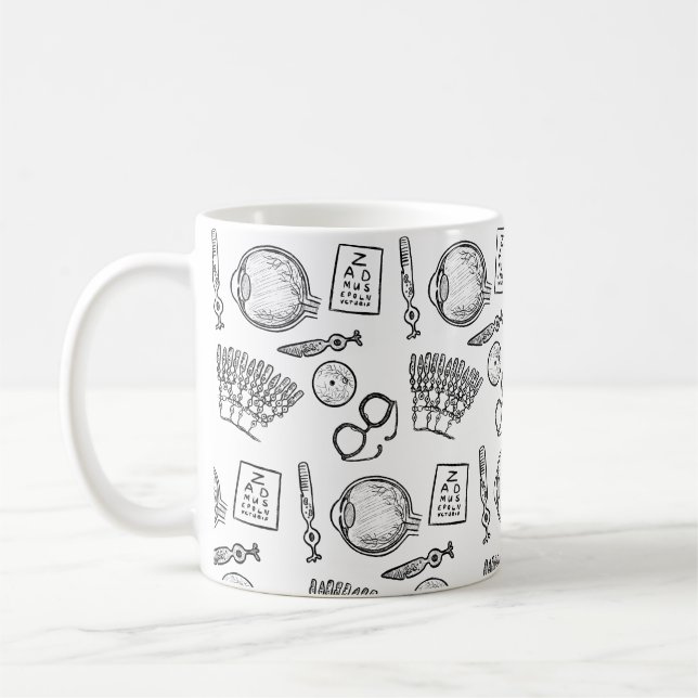 Caneca De Café Esboços de Oftalmologia (Esquerda)