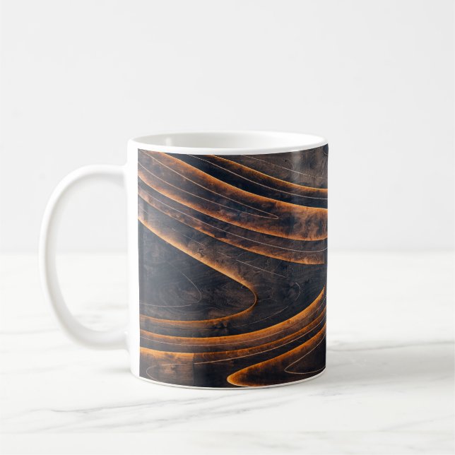Caneca De Café Escadas espirais pretas e castanhas (Esquerda)