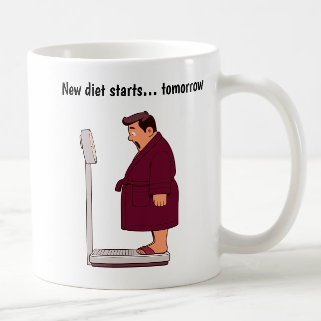 Caneca De Café Escala de Peso de Cartoon Personalizável (Criador carregado)