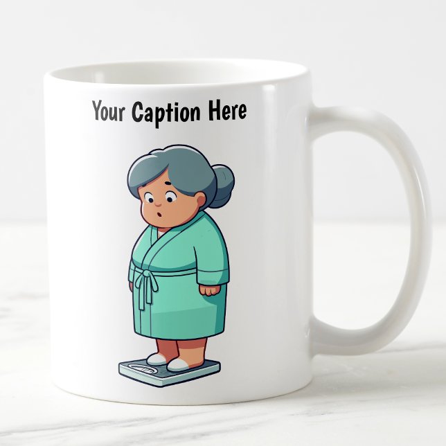 Caneca De Café Escala de Peso de Cartoon Personalizável (Criador carregado)