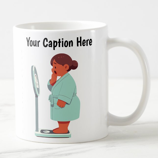 Caneca De Café Escala de Peso de Cartoon Personalizável (Criador carregado)