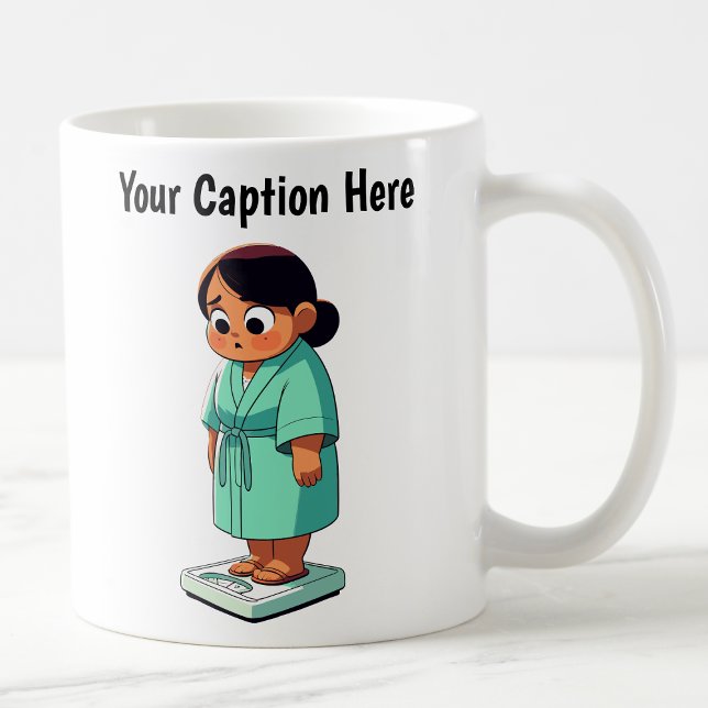 Caneca De Café Escala de Peso de Cartoon Personalizável (Criador carregado)