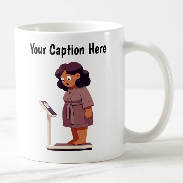 Caneca De Café Escala de Peso de Cartoon Personalizável (Criador carregado)