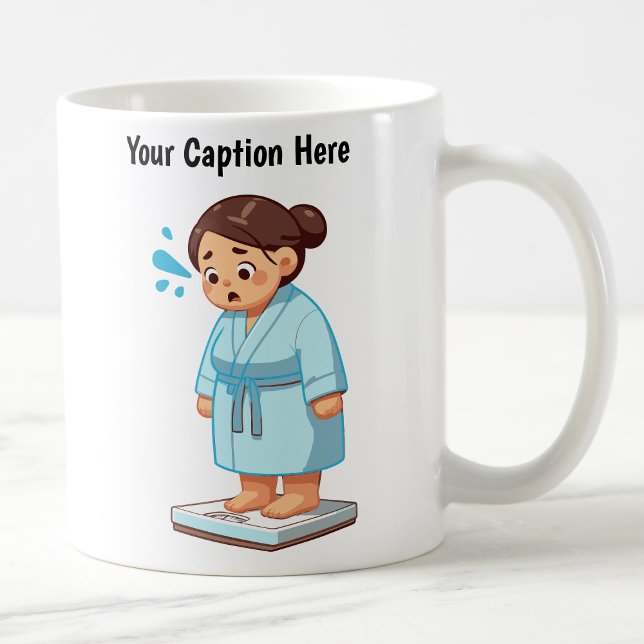 Caneca De Café Escala de Peso de Cartoon Personalizável (Criador carregado)