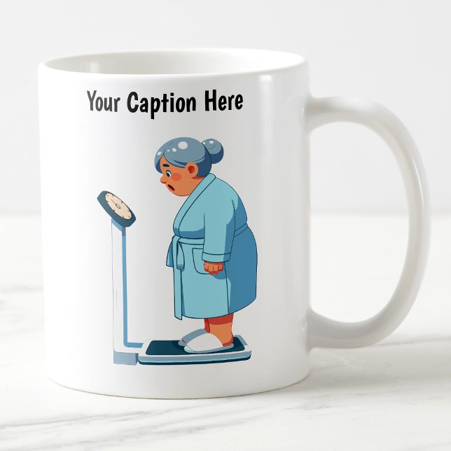 Caneca De Café Escala de Peso de Cartoon Personalizável (Criador carregado)