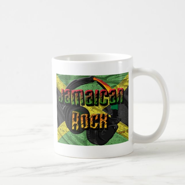 Caneca De Café Escala jamaicana da bandeira da rocha (Direita)