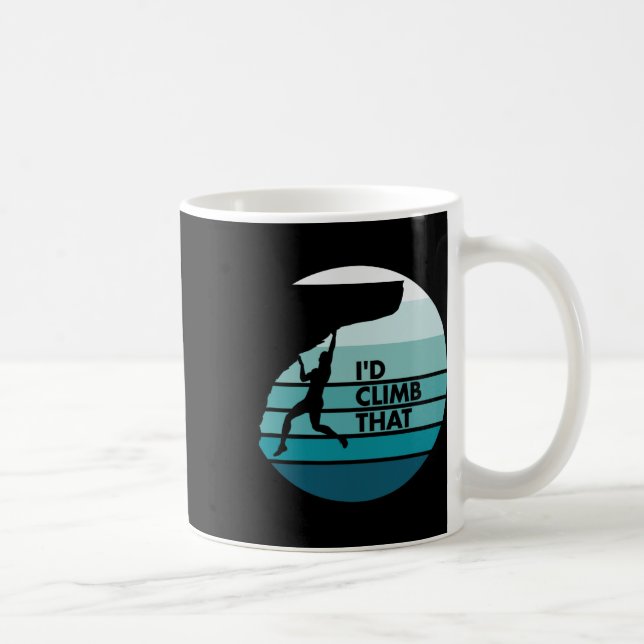 Caneca De Café Escalada em rocha estilo retrô que eu escalaria (Direita)