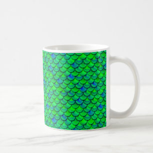 Caneca De Café Escalas Azuis Verde de Queda