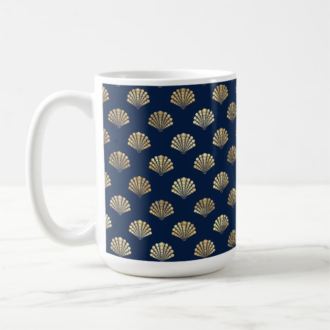 Caneca De Café Escalas de ouro em Azul (Esquerda)
