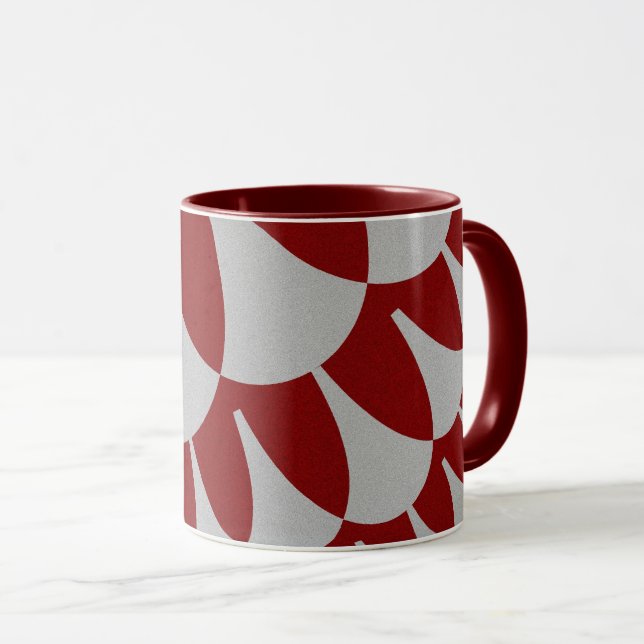 Caneca de café Escamas Prateadas Burgundy Personal (Frente Esquerda)