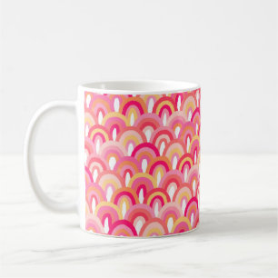 Caneca De Café Escamudo japonês padrão uniforme, chuva colorida