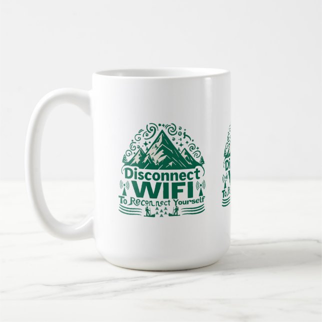 Caneca De Café Escapar da reconexão digital com a natureza (Esquerda)