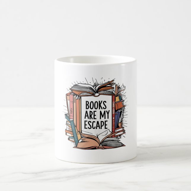 Caneca De Café Escape com Livros (Centro)