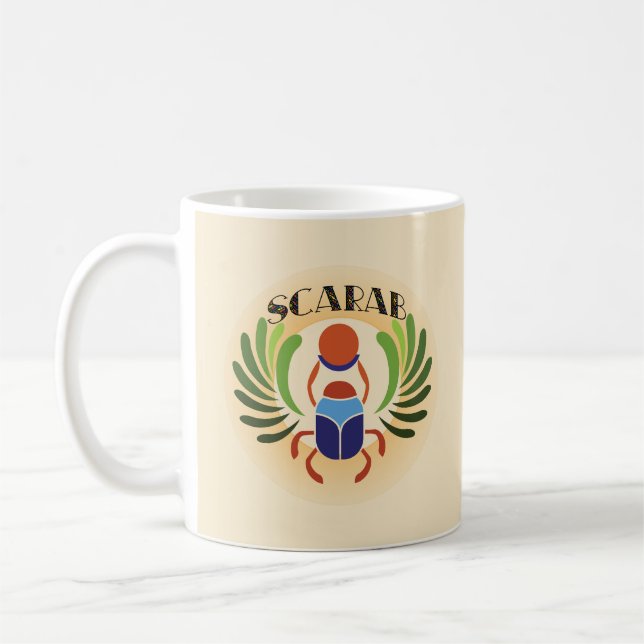 Caneca De Café Escaravelho Egípcio. Antigo Egito Clássico (Esquerda)