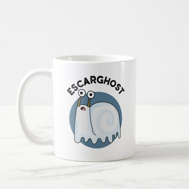 Caneca De Café Escarghost Funny French Ghost Snail Pun (Esquerda)
