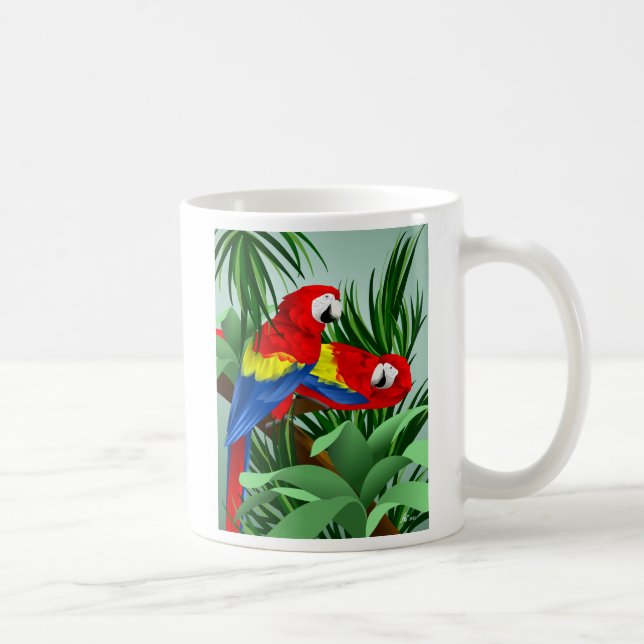 Caneca De Café Escarlate dos Macaws dois (Direita)