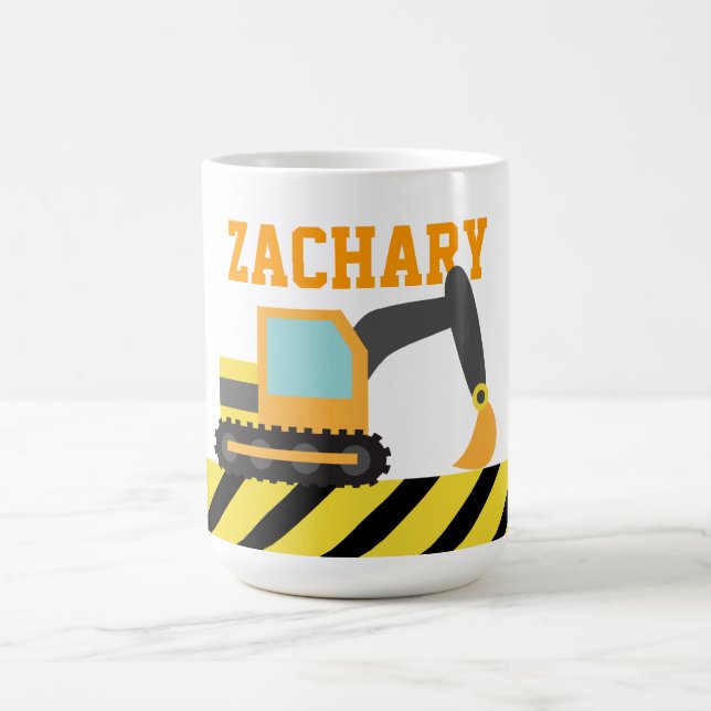Caneca De Café Escavadeira laranja, Veículo de Construção, Para c (Centro)