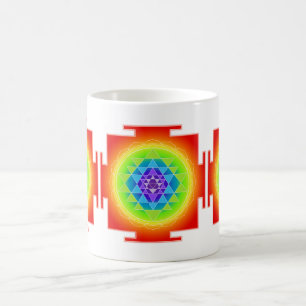 Caneca De Café Esclarecimento/laranja de PixDezines Sri Yantra