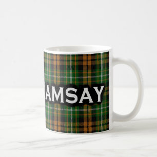 Caneca De Café Escocês Clan Ramsay Orange Hunando Tartan