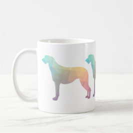 Caneca De Café Escocês Deerhound Geométrico Pattern Silhouette