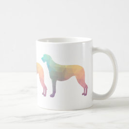Caneca De Café Escocês Deerhound Geométrico Pattern Silhouette