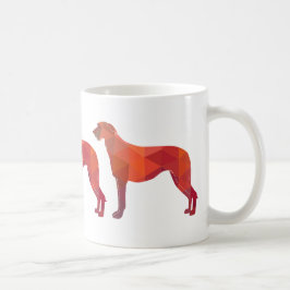 Caneca De Café Escocês Deerhound Geométrico Pattern Silhouette