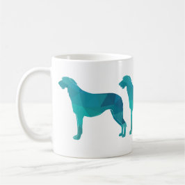 Caneca De Café Escocês Deerhound Geométrico Pattern Silhouette