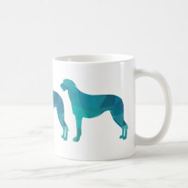 Caneca De Café Escocês Deerhound Geométrico Pattern Silhouette