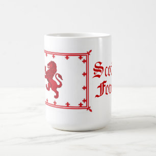 Caneca De Café Escócia Leão rampante, bravo para sempre