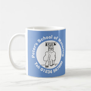 Caneca De Café Escola de Condução Cartoon com Elefante.
