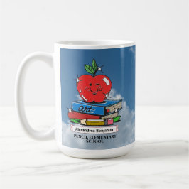 Caneca De Café Escolas de Professores Livros Escolares Personalid