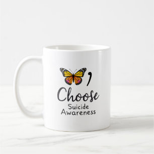 Caneca De Café Escolha a vida suicídio Consciencialização Colorid