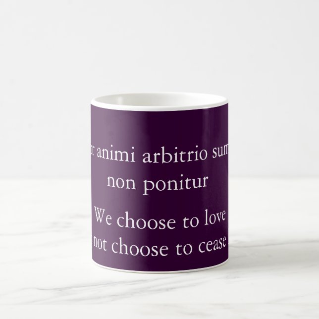 Caneca De Café Escolha amar - citação de Publilius Syrus (Centro)