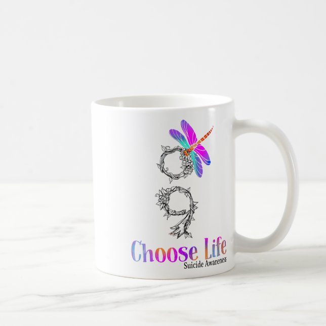 Caneca De Café Escolha o Dragonfly da Consciência do Suicídio da  (Direita)