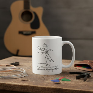 Caneca De Café Escolha Quem Toca Sua Música de Linha Arte