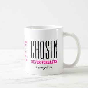 Caneca De Café ESCOLHIDO NUNCA ABANDONADO Inspirador Novo Cristão