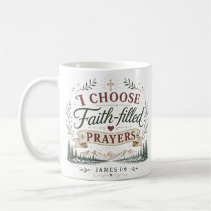 Caneca De Café Escolho Orações Cheias de Fé Espiritual