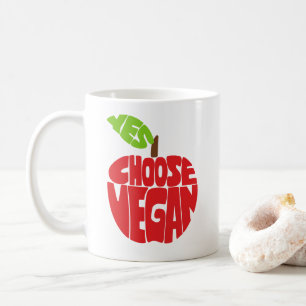 Caneca De Café Escolho Vegan - Tipografia Apple